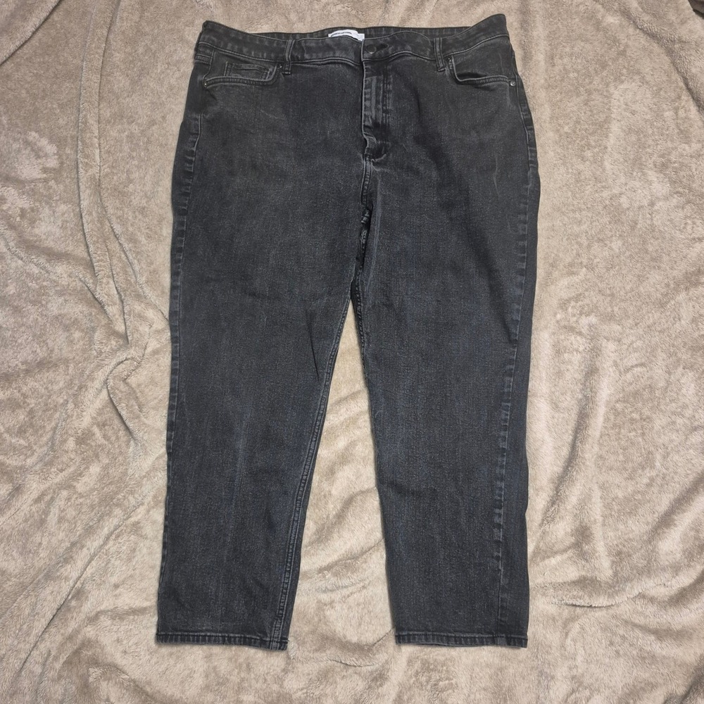 Elizabeth and James High Rise Vintage Straight Jeans 20W Washed Black